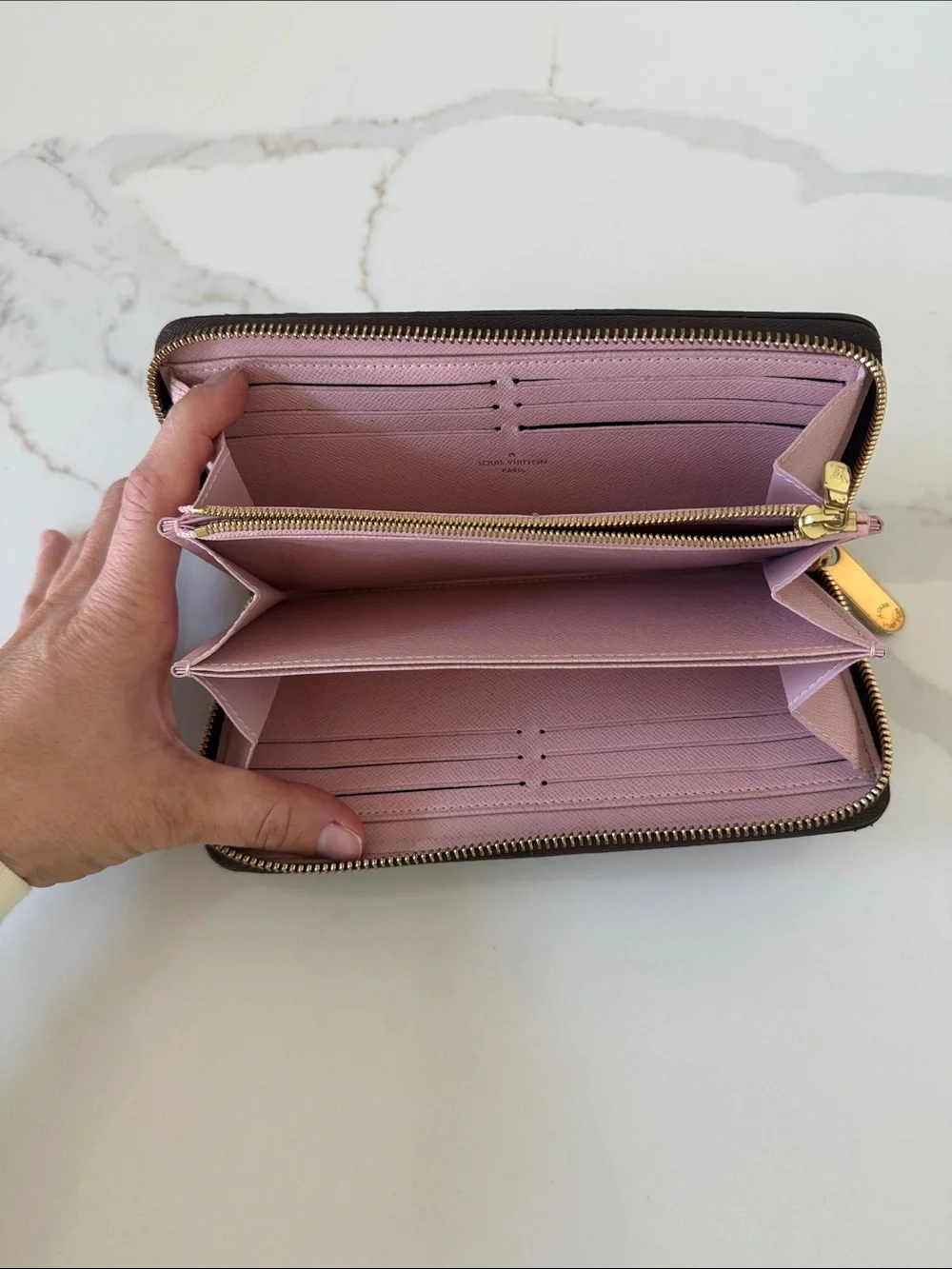 Louis Vuitton Monogram Zip-Around Card Holder in Brown and Tan